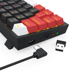 TECLADO MECANICO GAMER REDRAGON CASTOR PRO RGB PRETO E VERMELHO SWITCH MARROM