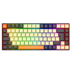 TECLADO MECANICO GAMER REDRAGON PHANTOM PRO RGB 3 MODE CINZA E CREMESWITCHMARROM