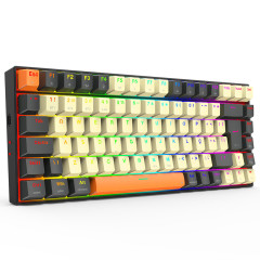 TECLADO MECANICO GAMER REDRAGON PHANTOM PRO RGB 3 MODE CINZA E CREMESWITCHMARROM