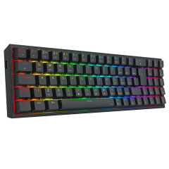 TECLADO MECANICO GAMER POLLUX PRO RGB PRETO  WIRED/2.4G/BT SWITCH BROWN