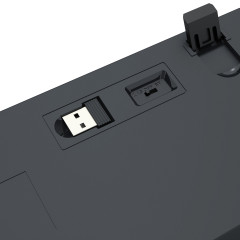 TECLADO MECANICO GAMER POLLUX PRO RGB PRETO  WIRED/2.4G/BT SWITCH BROWN