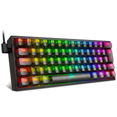 TECLADO MECANICO GAMER REDRAGON FIZZ CLEAR BLACK RGB