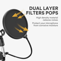 FILTRO POP DE MICROFONE MAONO AU-PF150 PRETO