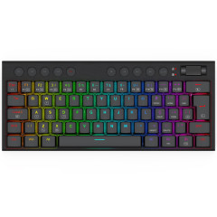 TECLADO MECANICO GAMER REDRAGON HORUS MINI RGB PRETO SWITCH MARROM