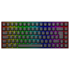 TECLADO MECANICO GAMER REDRAGON PHANTOM  RGB PRETO SWITCH MARROM