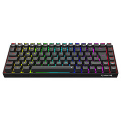 TECLADO MECANICO GAMER REDRAGON PHANTOM  RGB PRETO SWITCH MARROM
