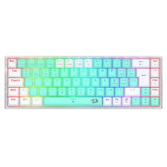 TECLADO MECANICO GAMER REDRAGON CASTOR PRO RGB BRANCO SWITCH GENTLE LIME