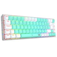 TECLADO MECANICO GAMER REDRAGON CASTOR PRO RGB BRANCO SWITCH GENTLE LIME