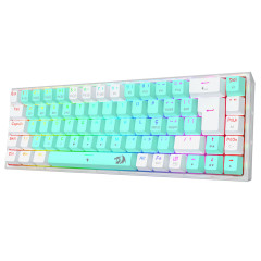 TECLADO MECANICO GAMER REDRAGON CASTOR PRO RGB BRANCO SWITCH GENTLE LIME