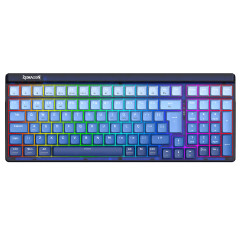 TECLADO MECANICO GAMER REDRAGON GAREN PRO RGB AZUL DEGRADE SWITCH PURPLE