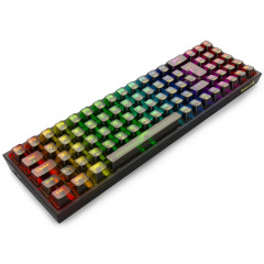 TECLADO MECANICO GAMER POLLUX PRO RGB CLEAR PRETO S/F