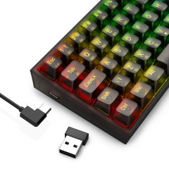 TECLADO MECANICO GAMER POLLUX PRO RGB CLEAR PRETO S/F
