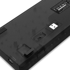 TECLADO MECANICO GAMER POLLUX PRO RGB CLEAR PRETO S/F