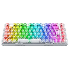 TECLADO MECANICO GAMER ELF PRO RGB CRYSTAL CLEAR TRANSPARENTE S/F