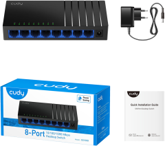SWITCH CUDY 8 PORTA PRETO MODELO GS108D