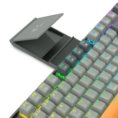 TECLADO MECANICO GAMER REDRAGON OLAF PRETO E CINZA RGB COM SWITCH DUST-PROOF MARROM
