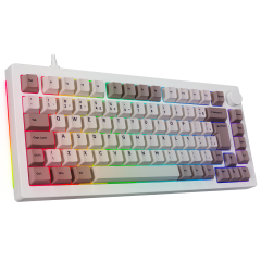 TECLADO AKKO STEAM ENGINE MODELO 5075S ABNT2 BRANCO SWITCH LAVENDER PURPLE V3 PRO