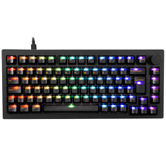 TECLADO AKKO CLEAR BLACK MODELO 5075S ABNT2 PRETO SWITCH VREAM YELLOW V3 PRO