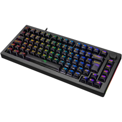 TECLADO AKKO CLEAR BLACK MODELO 5075S ABNT2 PRETO SWITCH VREAM YELLOW V3 PRO