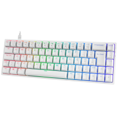 TECLADO MECANICO AKKO MODELO 3068S BRANCO SWITH ORANGE