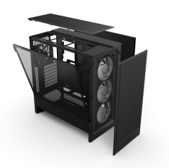 GABINETE GAMER H5 FLOW RGB SEM FONTE NZXT PRETO