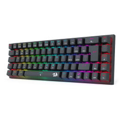 TECLADO MECANICO GAMER REDRAGON RYZE PRO RGB PRETO SWITCH MARROM S/F