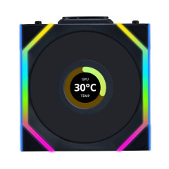 KIT 3 FAN GAMER UNI FAN SL WIRELESS LCD 120 ARGB PRETO 12SLLCD1W3B BLACK