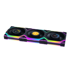 KIT 3 FAN GAMER UNI FAN SL WIRELESS LCD 120 ARGB PRETO 12SLLCD1W3B BLACK