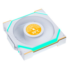 KIT 3 FAN GAMER UNI FAN SL WIRELESS LCD 120 REVERSE BLADE ARGB BRANCO 12RSLLCD1W3W WHITE