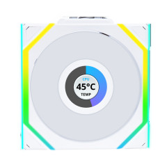 KIT 3 FAN GAMER UNI FAN SL WIRELESS LCD 120 ARGB BRANCO 12SLLCD1W3W WHITE