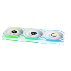 KIT 3 FAN GAMER UNI FAN SL WIRELESS LCD 120 ARGB BRANCO 12SLLCD1W3W WHITE