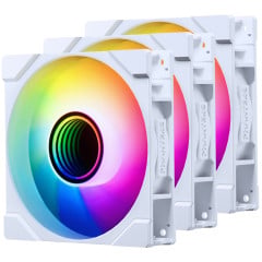 KIT COM 3 FAN BRANCO PHANTEKS M25-120 G2 REVERSED RGB PH-F120M25R_G2_DWT01_3P