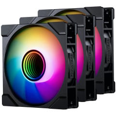 KIT COM 3 FAN PRETO PHANTEKS M25-120 G2 REVERSED RGB PH-F120M25R_G2_DBK01_3P