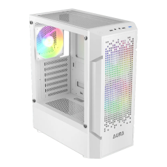 GABINETE GAMER GAMDIAS AURA GC7 WH ARGB BRANCO COM 3 FAN