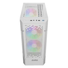 GABINETE GAMER GAMDIAS AURA GC7 WH ARGB BRANCO COM 3 FAN