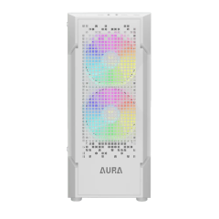 GABINETE GAMER GAMDIAS AURA GC7 WH ARGB BRANCO COM 3 FAN