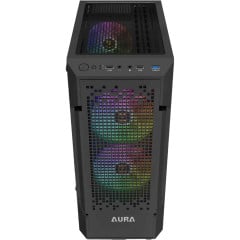 GABINETE GAMER GAMDIAS AURA GC7 ARGB PREO COM 3 FAN