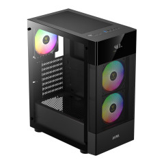 GABINETE GAMER GAMDIAS AURA GC5 ARGB PRETO COM 3 FAN