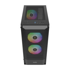 GABINETE GAMER GAMDIAS AURA GC6 ARGB PRETO COM 3 FAN