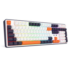 TECLADO MECANICO GAMER WYVERN PRO RGB BRANCO, PRETO E LARANJA K689WBO-RGB-PRO PT