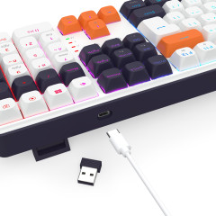 TECLADO MECANICO GAMER WYVERN PRO RGB BRANCO, PRETO E LARANJA K689WBO-RGB-PRO PT