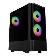 GABINETE GAMER TALOS E3 CG PRETO COM 3 FAN