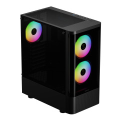 GABINETE GAMER TALOS E3 CG PRETO COM 3 FAN