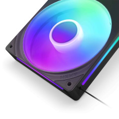 KIT FAN GAMER NZXT F360 RGB CORE COM 3 FANS PRETO RF-U36HF-B1