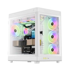 GABINETE GAMER GAMDIAS NESO P1 WW BRANCO E BRANCO SEM FAN