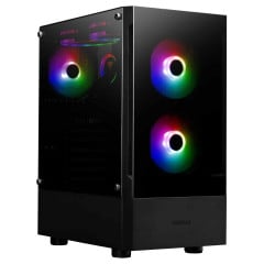 GABINETE GAMER TALOS E3 PRETO COM 3 FAN