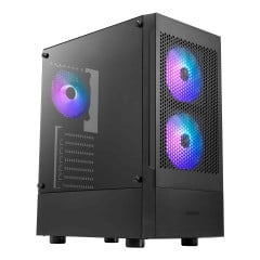 GABINETE GAMER TALOS E3 MESH PRETO COM 3 FAN