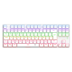 TECLADO MECANICO GAMER BORA BRANCO RAINBOW DUST-PROOF BROWN T-TGK313W-BR ABNT-2