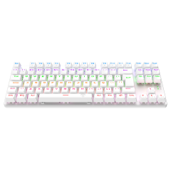 TECLADO MECANICO GAMER BORA BRANCO RAINBOW DUST-PROOF BROWN T-TGK313W-BR ABNT-2