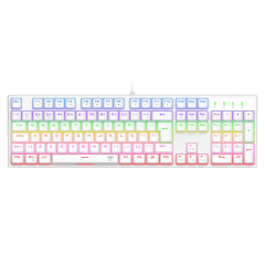 TECLADO MECANICO GAMER REBEL BRANCO RAINBOW DUST-PROOF BROWN T-TGK328W-BR ABNY-2